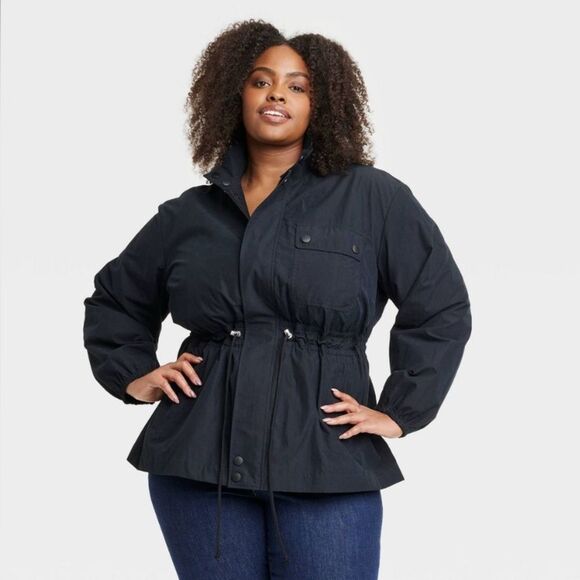Ava&Viv womens plus size zip up lightweight anorak jacket - Picture 1 of 5